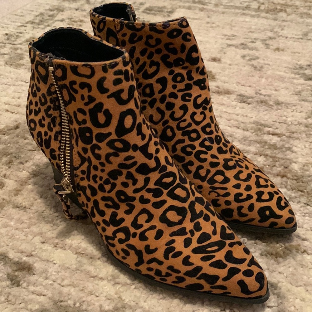 Ankle booties- leopard print